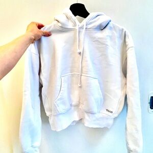 TNA Cozy Fleece Boyfriend Hoodie White